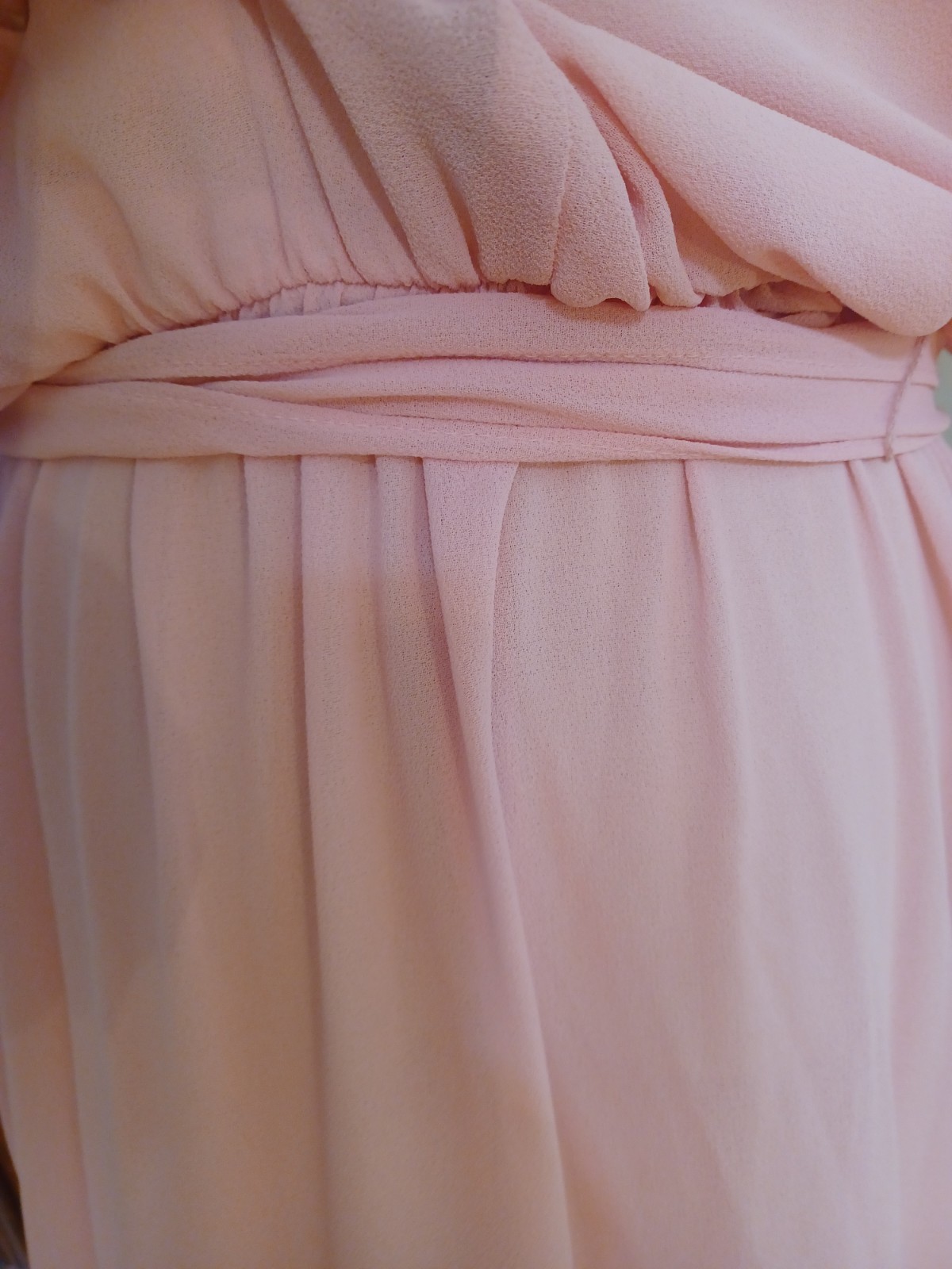 Vintage 1960s/70s Toni Todd Union-Made Pink Pearled Puff Sleeve Coquette Dress
