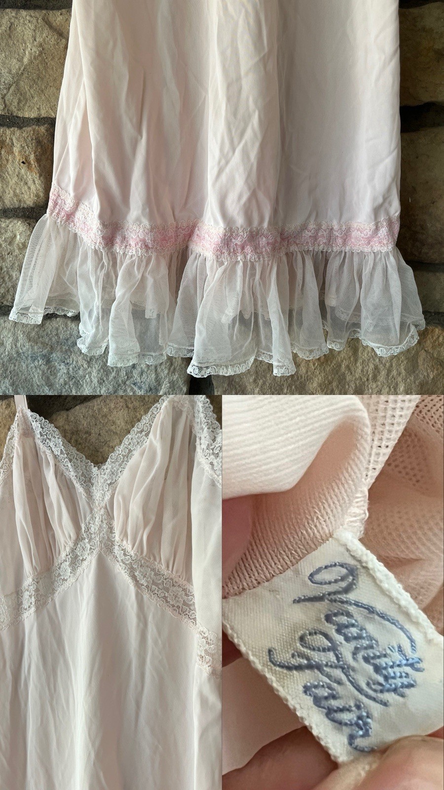 Vintage White Lingerie Lot 60s 70s 90s Lace Satin Nylon Beau Monde Vanity Fair