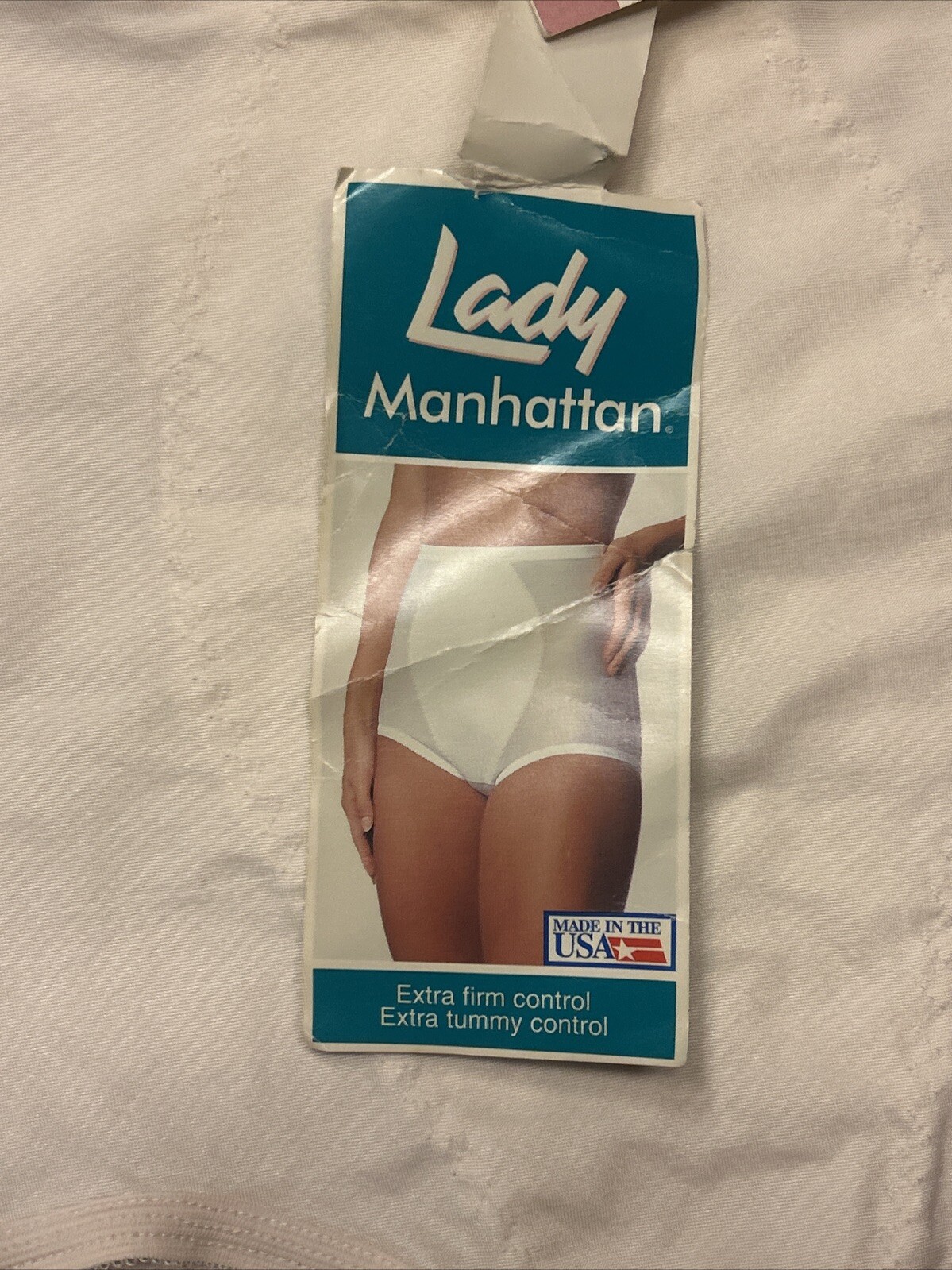Vintage Lady Manhattan Panty Girdle Sz L Union Made Shapewear USA Nylon Spandex