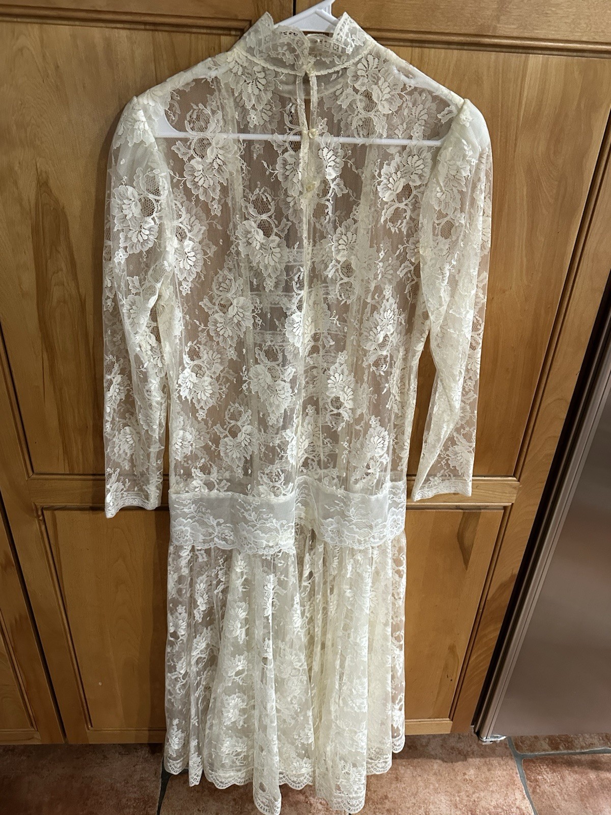 Vintage 80s x 1920s S Scott McClintock Drop Waist Edwardian Lace Dress