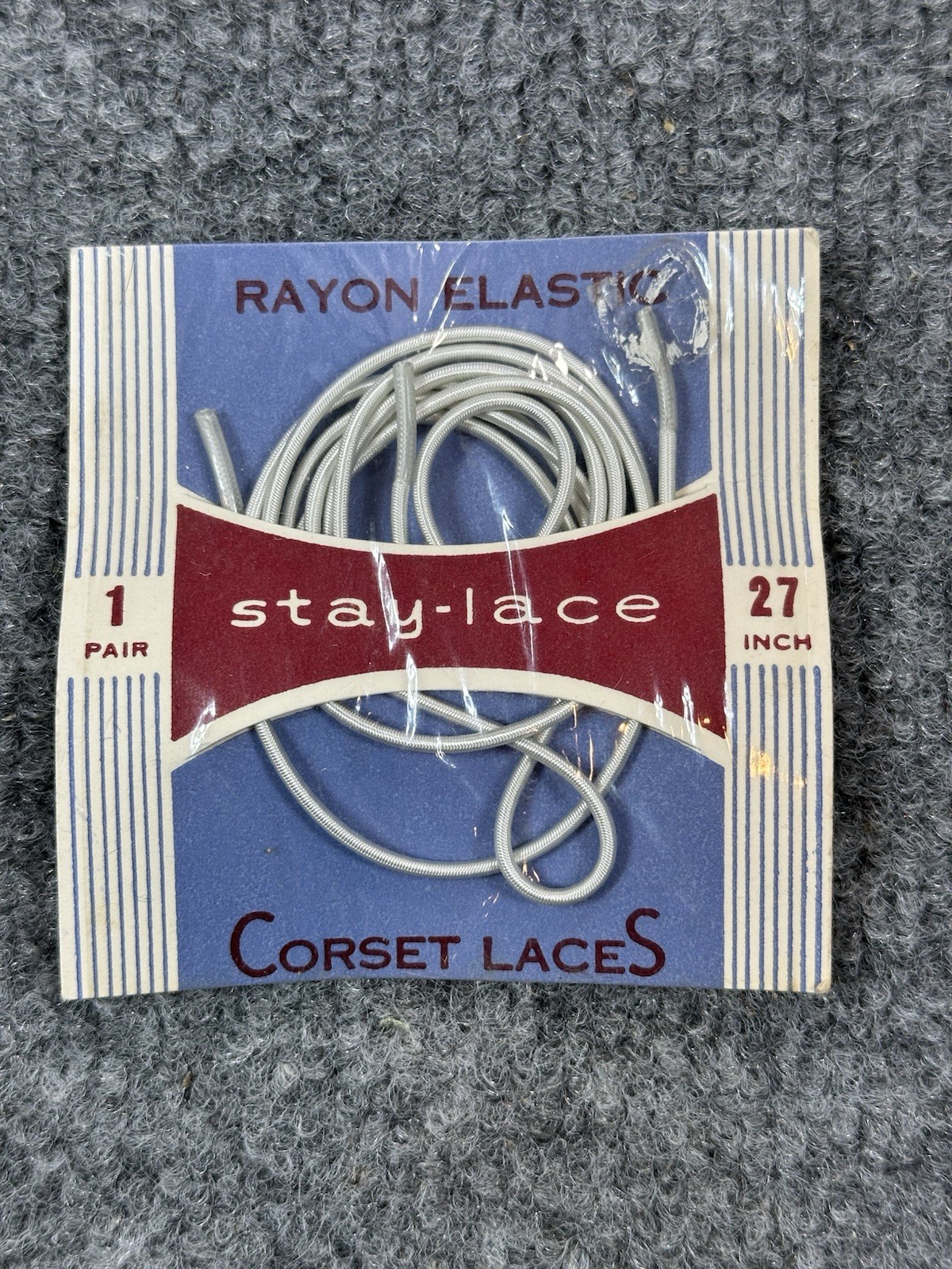 Vintage Stay Lace Corset Laces Rayon Elastic Lace-up 1 Pair 27” Inches White NIP