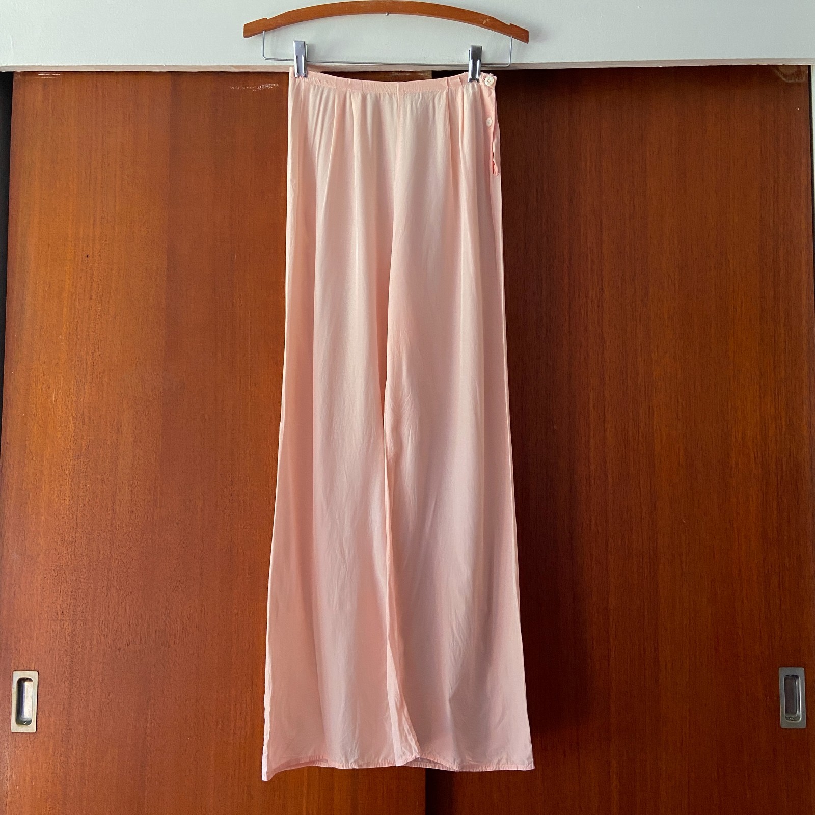 Vintage 1940s Pink Rayon Lounge Pants 23 24 in Waist XXS Extra Small