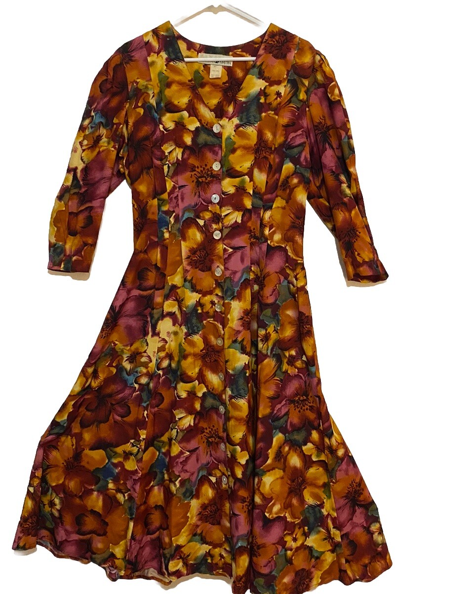 Vintage Size 11/12 W Jonathan Martin Dress CottageCore Floral Prairie Lagom Look