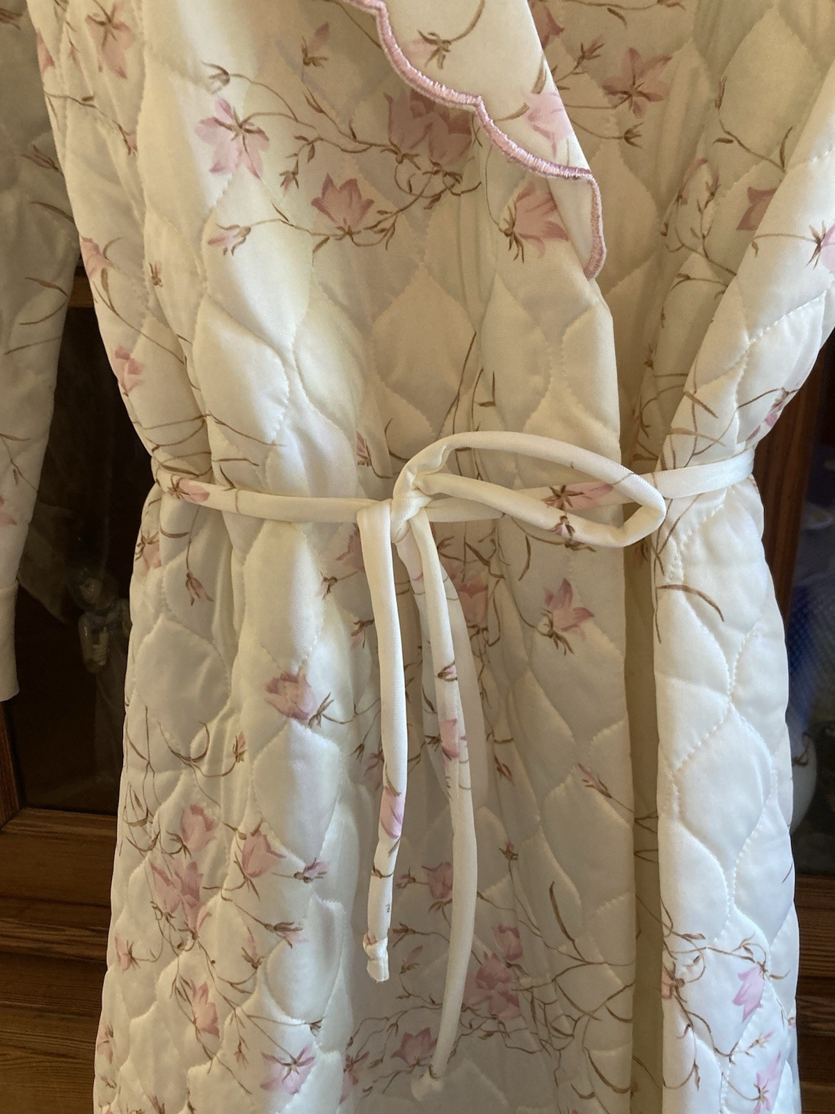GORGEOUS VTG Floral Miss Elaine Quilted Robe Housecoat Duster 1960’s-1970’s NWT