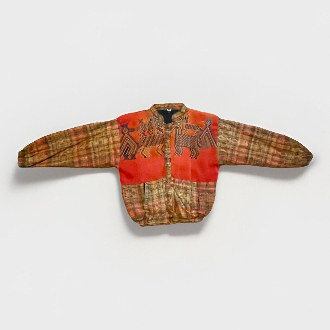 Latin’s Hand Vintage Woven Guatemaia Style Jacket Beautiful W/ Animals Adult M
