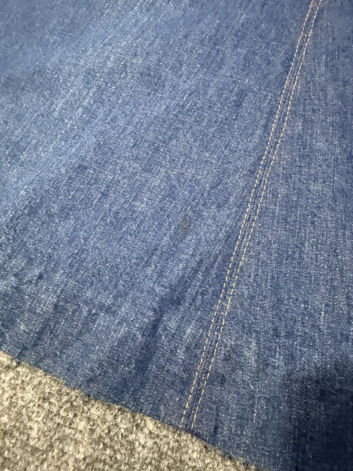 70s Vintage Boho Blue Denim Jean Aline Skirt Flared Chevron 26in Waist
