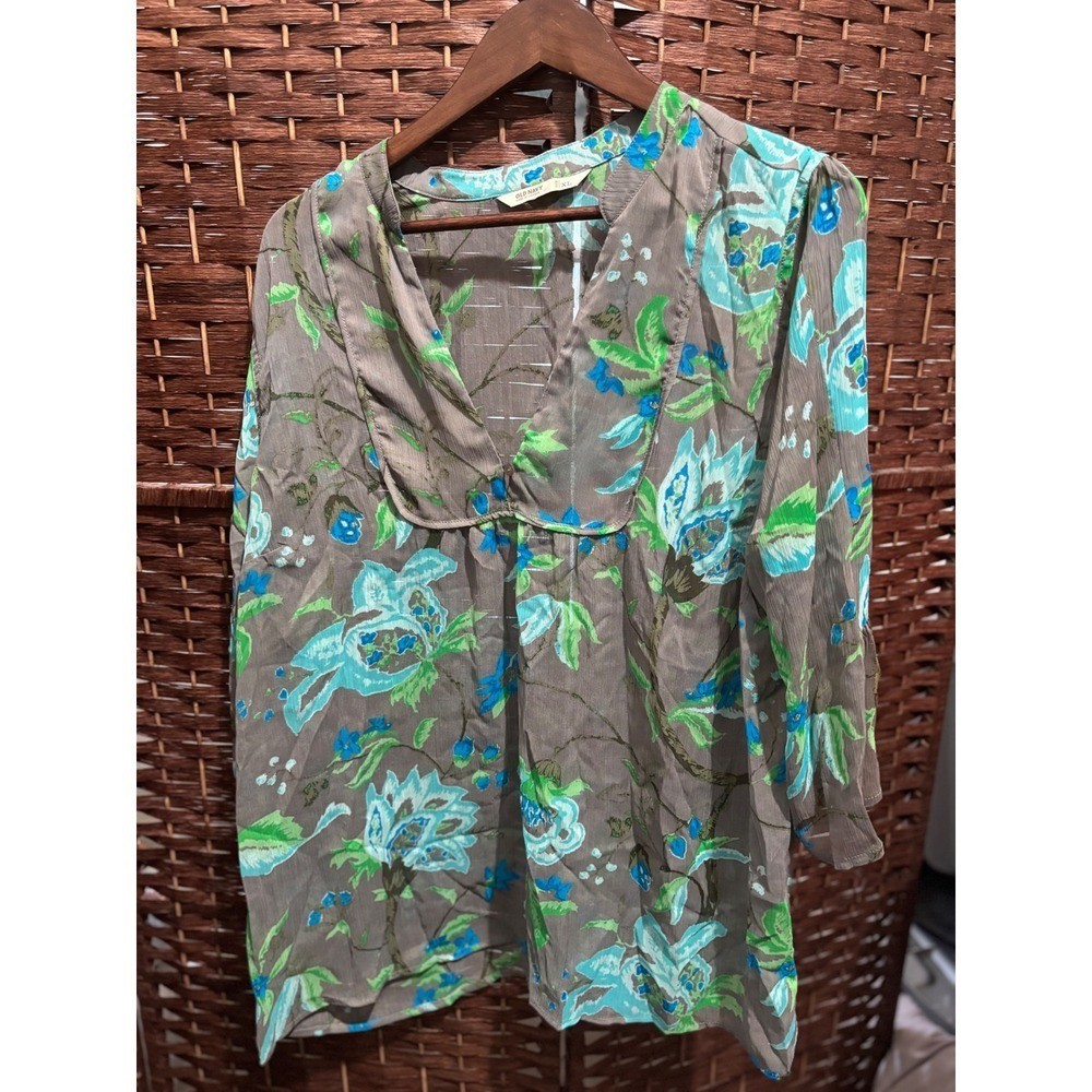 Old Navy Floral Print Top Blouse Womens XL Extra Large Bohemian Style