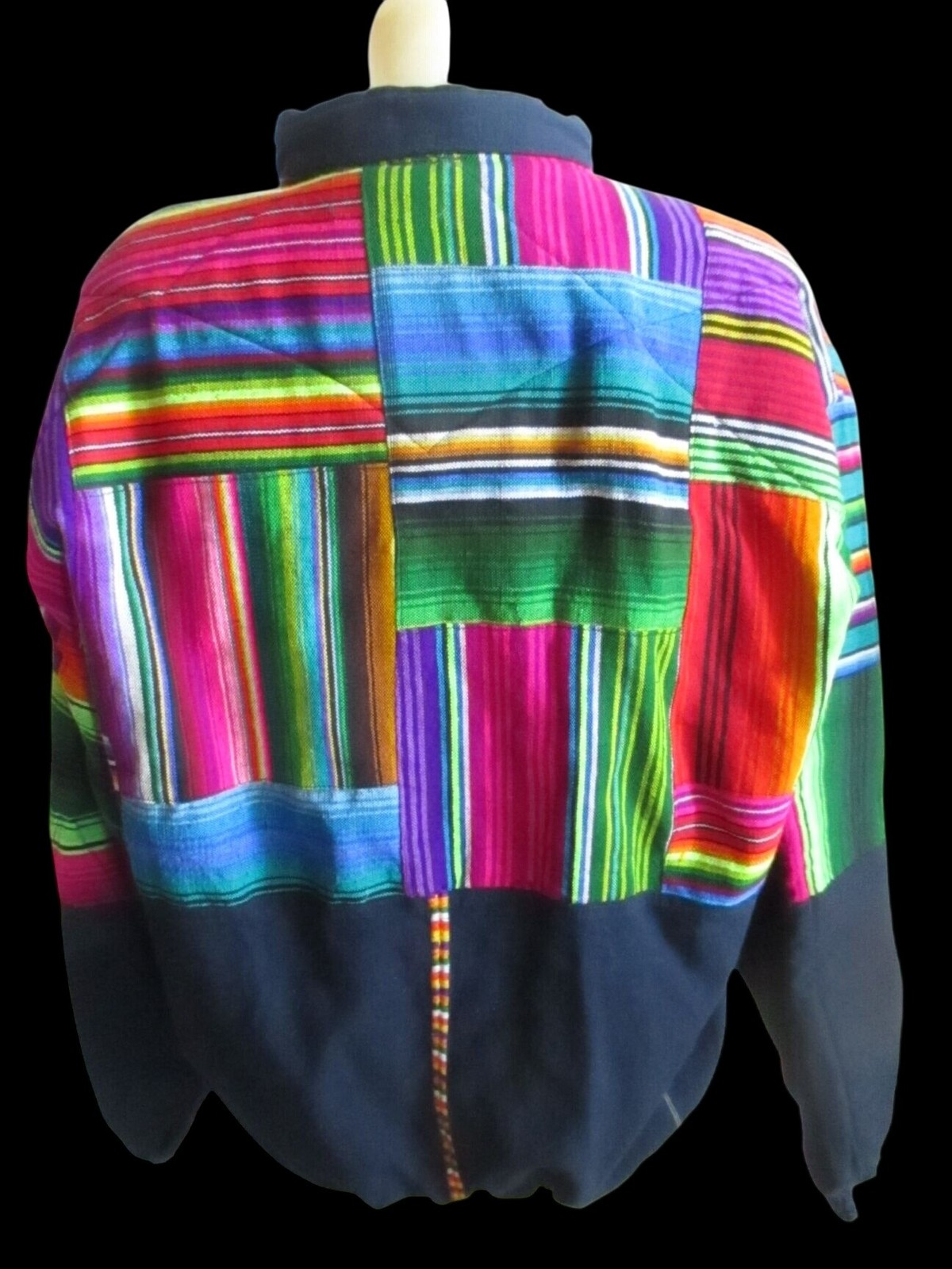 Quetzal Women’s Jacket XL hand Woven Vintage Guatemala Full Zip 1990’s Hippie xl