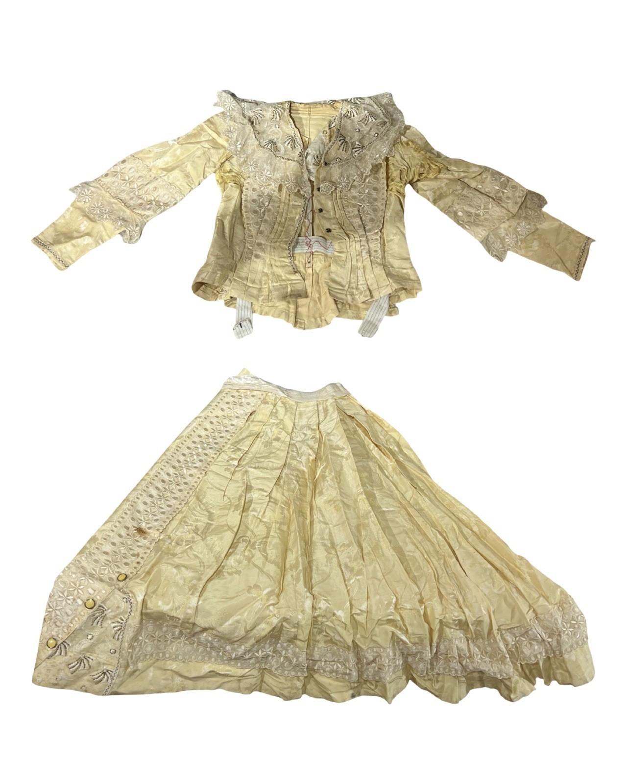 Late 1800s Early 1900s Blouse And Skirt Set Study Piece Edwardian Dress Petite