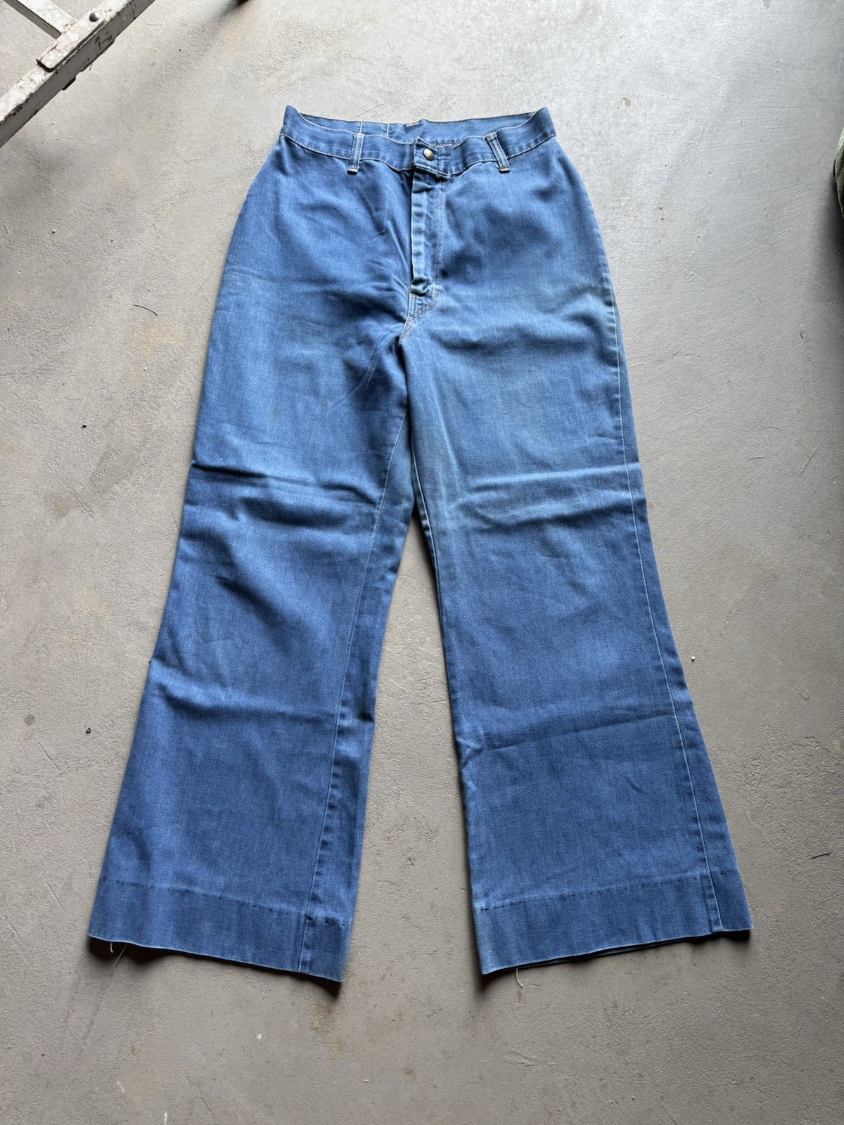 Vintage 1970s Fancy Props 30×28 Denim Jeans Wilkins Wide High Rise Wash Womens