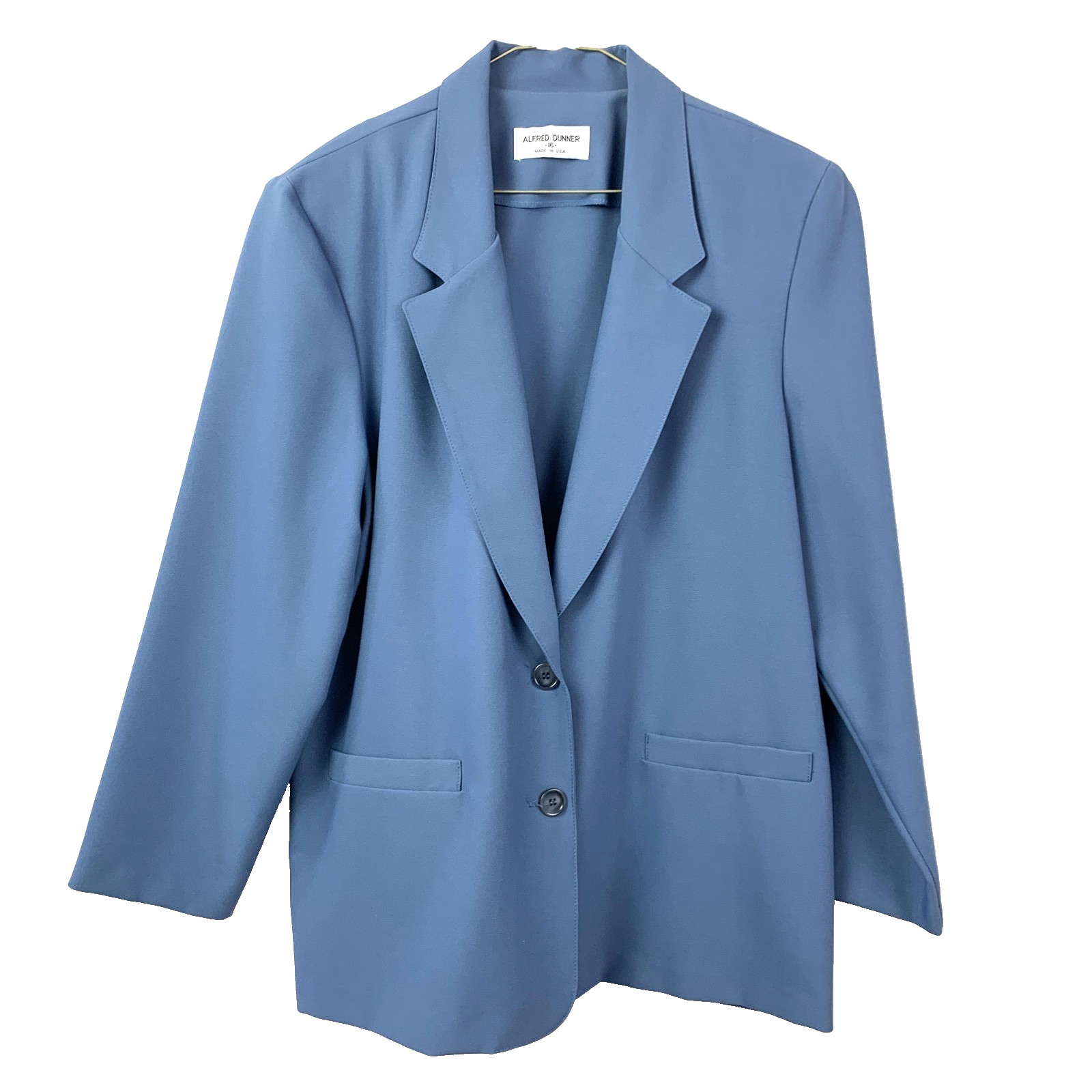 Vintage 90s Alfred Dunner Blue Suit Jacket Blazer One Button Womens 16 USA
