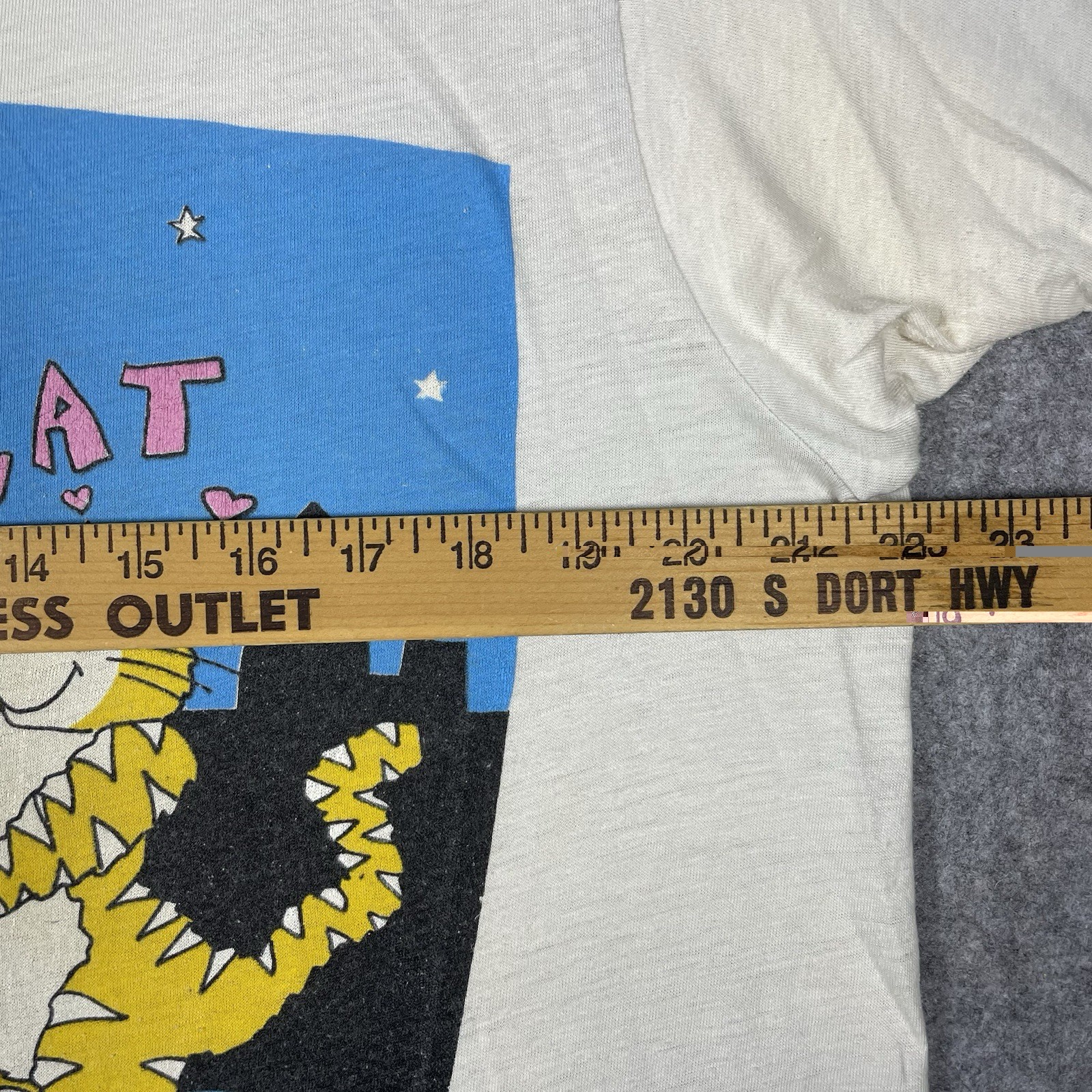 Vtg 80s Cool Cat Cartoon Saxophone T Shirt XL Screen Stars USA Retro Jazz Music