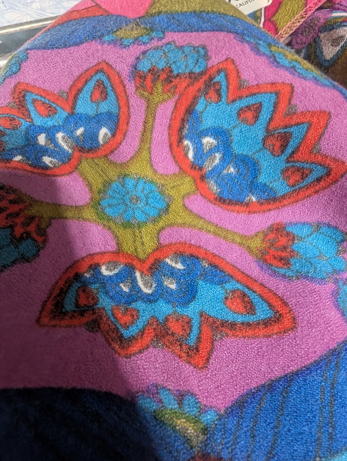 VINTAGE 60s 70s MOD GO GO SHIFT DRESS Psychedelic Pink Paisley Phil Rose Of CA