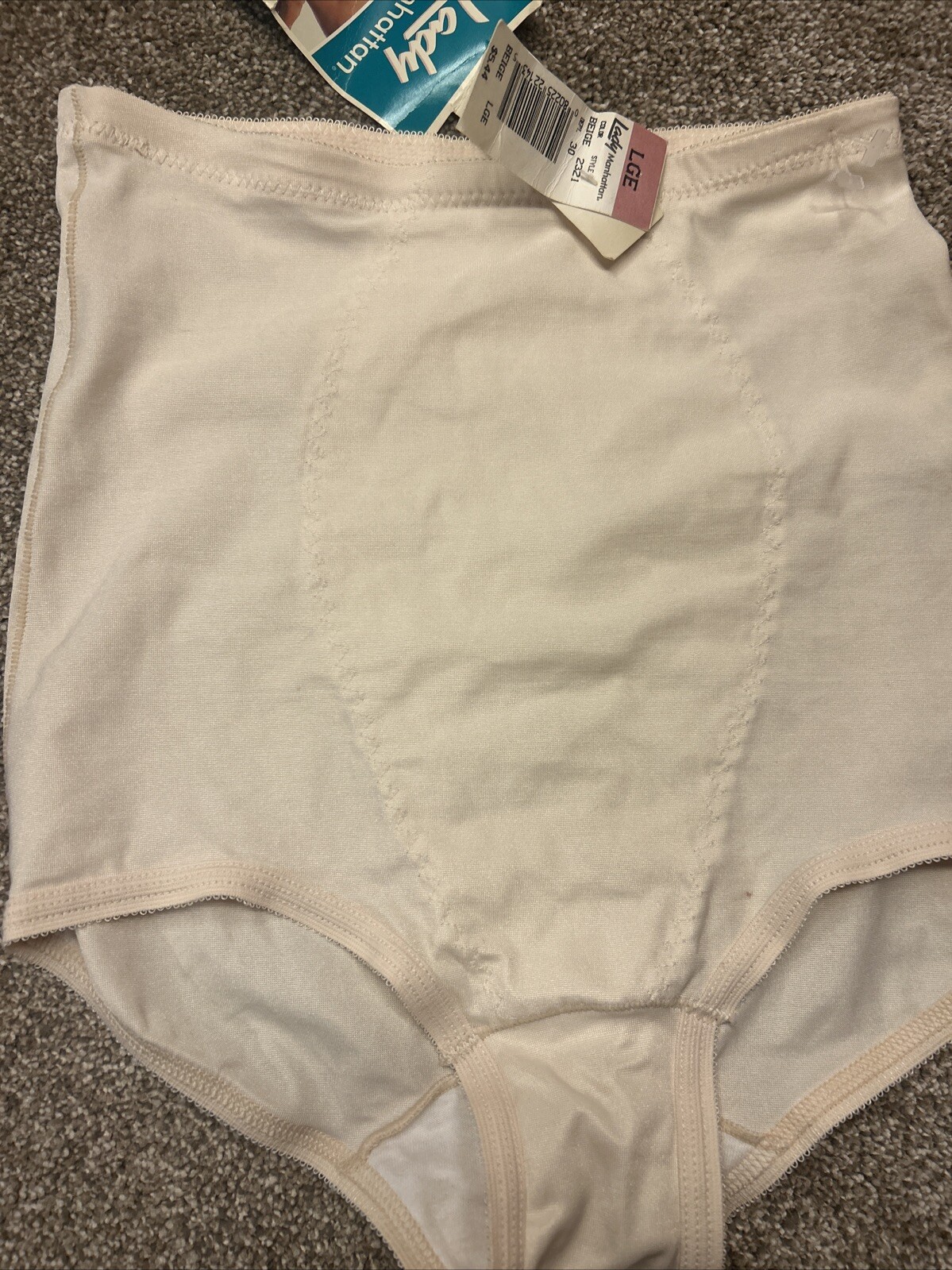 Vintage Lady Manhattan Panty Girdle Sz L Union Made Shapewear USA Nylon Spandex