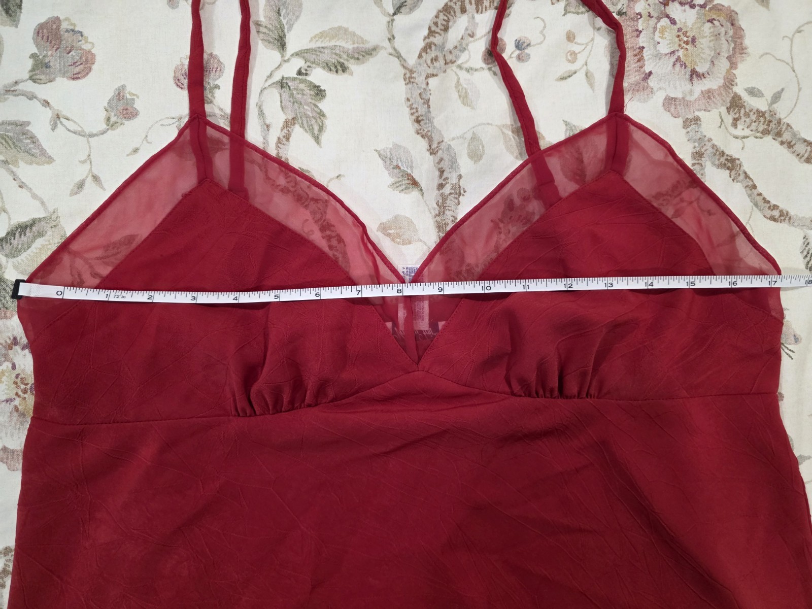 Vintage Vanity Fair Red Camisole Slip Skirt 2 Piece Set Sheer Trim Sz 38 Medium