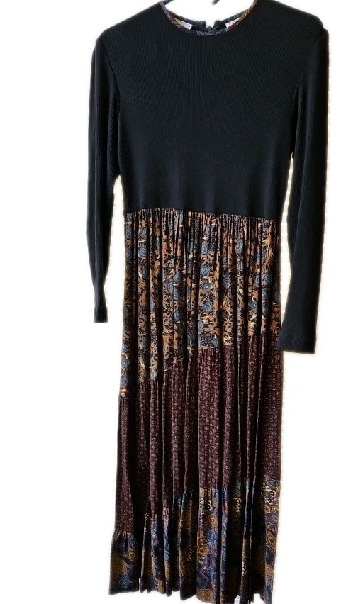 Karin Stevens Dress Size 8 Cotton &Rayon, Polyester, Paisley Vintage ’90s