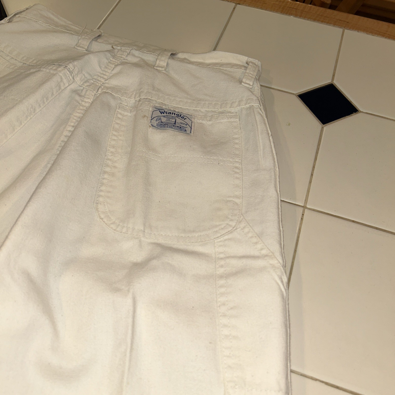 Vintage Womans True 70s Wrangler Denim Khaki Beige Jean Pants S11 Fits 26 Waist