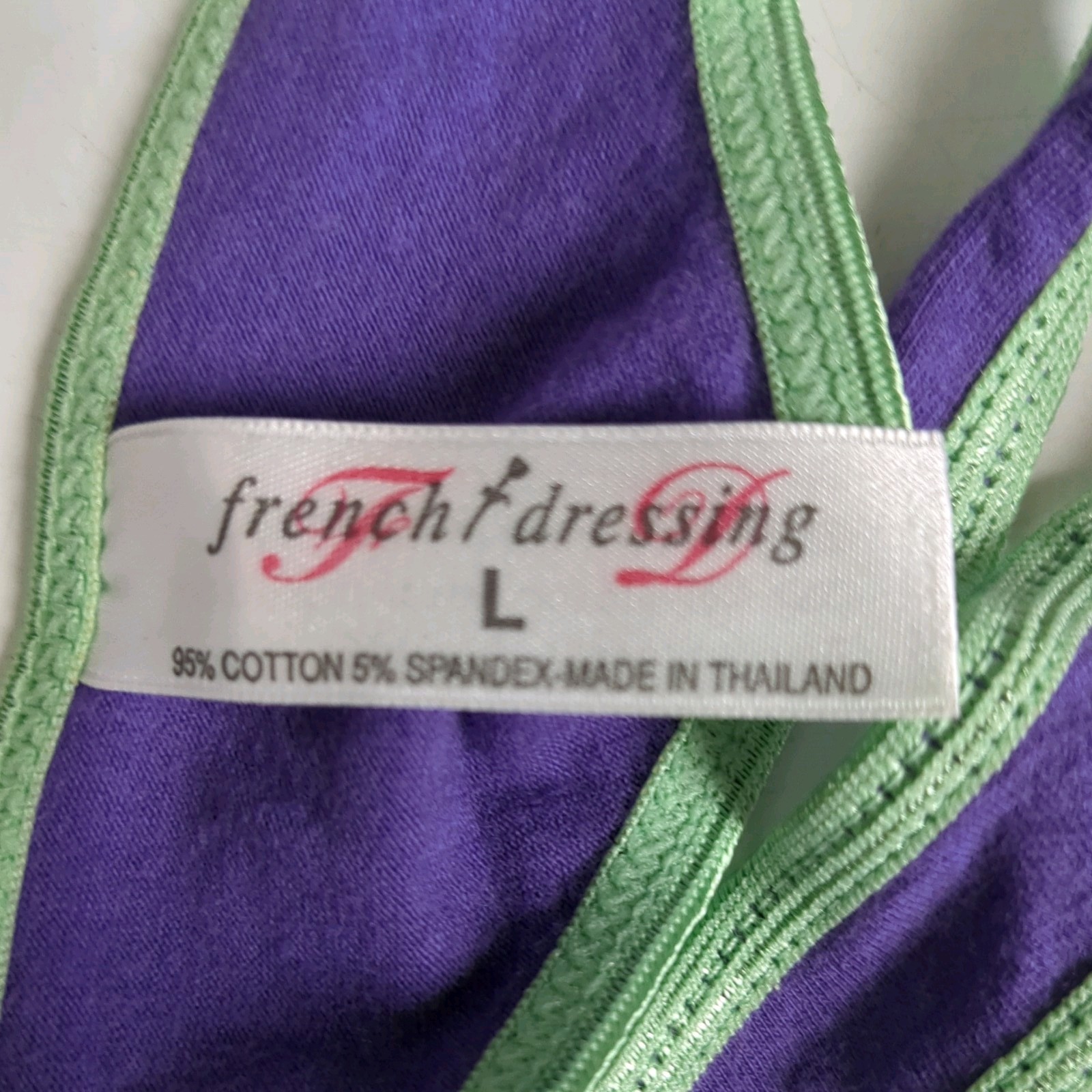 VTG Y2K French Dressing Cotton Spandex Colorblock Thong Panties Sissy Large NWOT