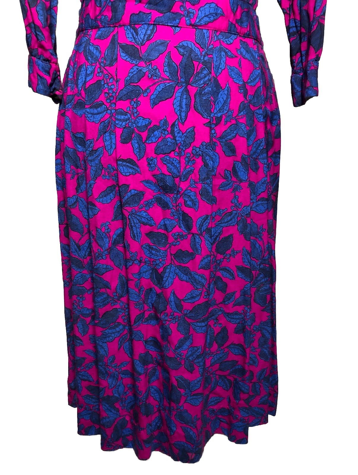 Vtg 70s 80s Dress Lanz Floral Button Back Cottagecore Secretary 36-29-42 S/M
