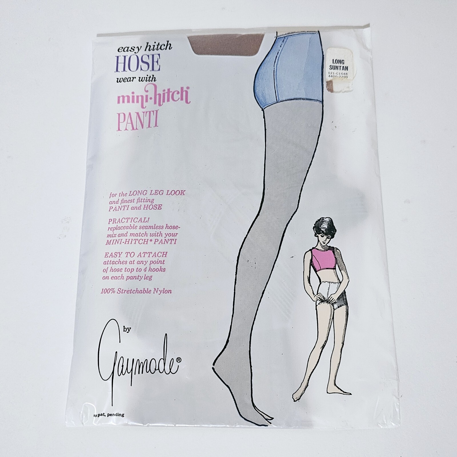 Vintage Gaymode J.C. Penny Easy Hitch Hose Nylon Stockings Long Suntan Penneys