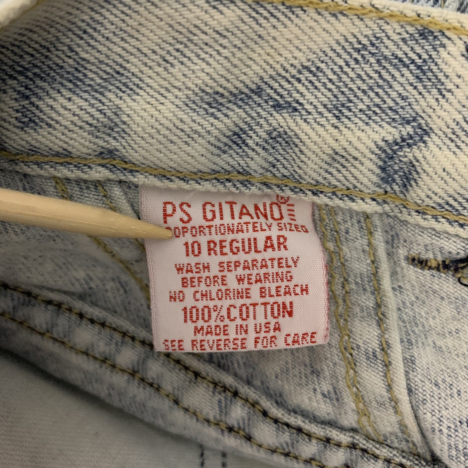 Vintage PS Gitano Mom Jeans Women’s Size 10 Regular Acid Wash High Waist USA