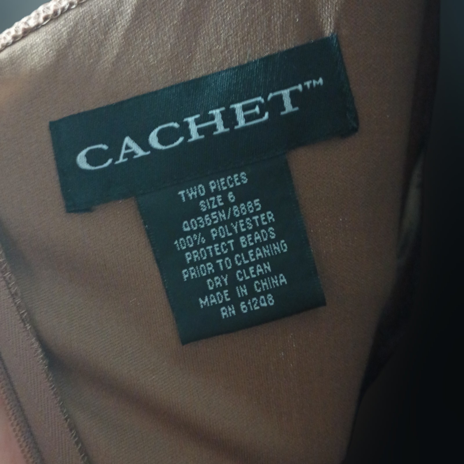 Vtg Y2K Cachet Formal Gown In Copper/ Champaign, Satin With Pleated Bodice Sz 6