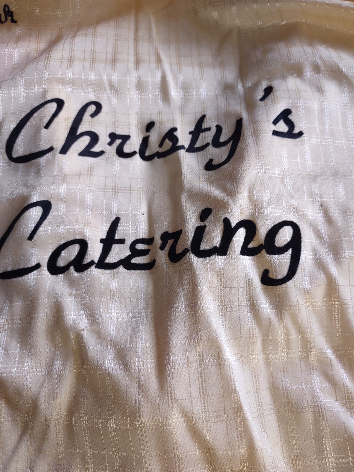 Vintage 60’s Bowling Shirt Stitched Ladies Small PULL OVER CHRISTY’S CATERING