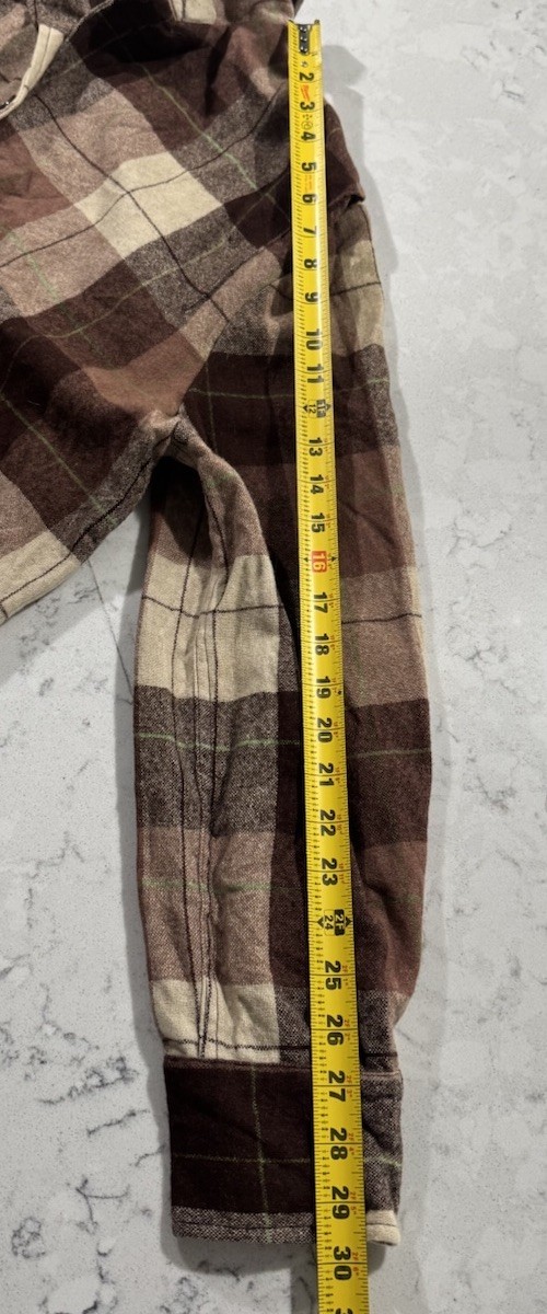 VTG 50s 49er Style Jacket Shacket Womens Large Brown Wool Plaid Check Barn Coat