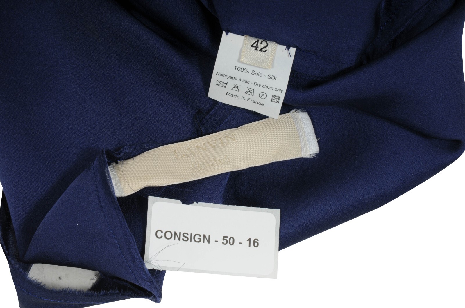 Lanvin SS 2005 Vintage Tank Top Size 42 Blue Distressed Lined Silk Alber Elbaz