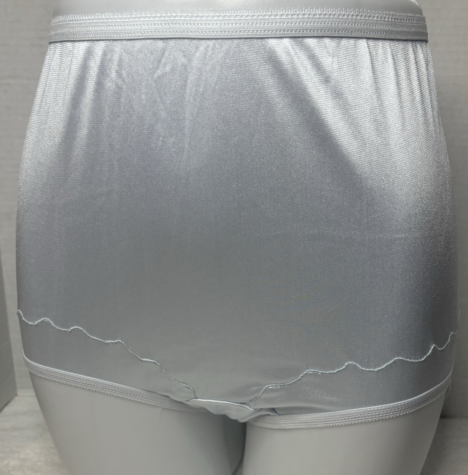 Vtg Dixie Belle Womens Sz 7 Pillow Tab Nylon Granny Panty Blue Sexy Sissy Shiny