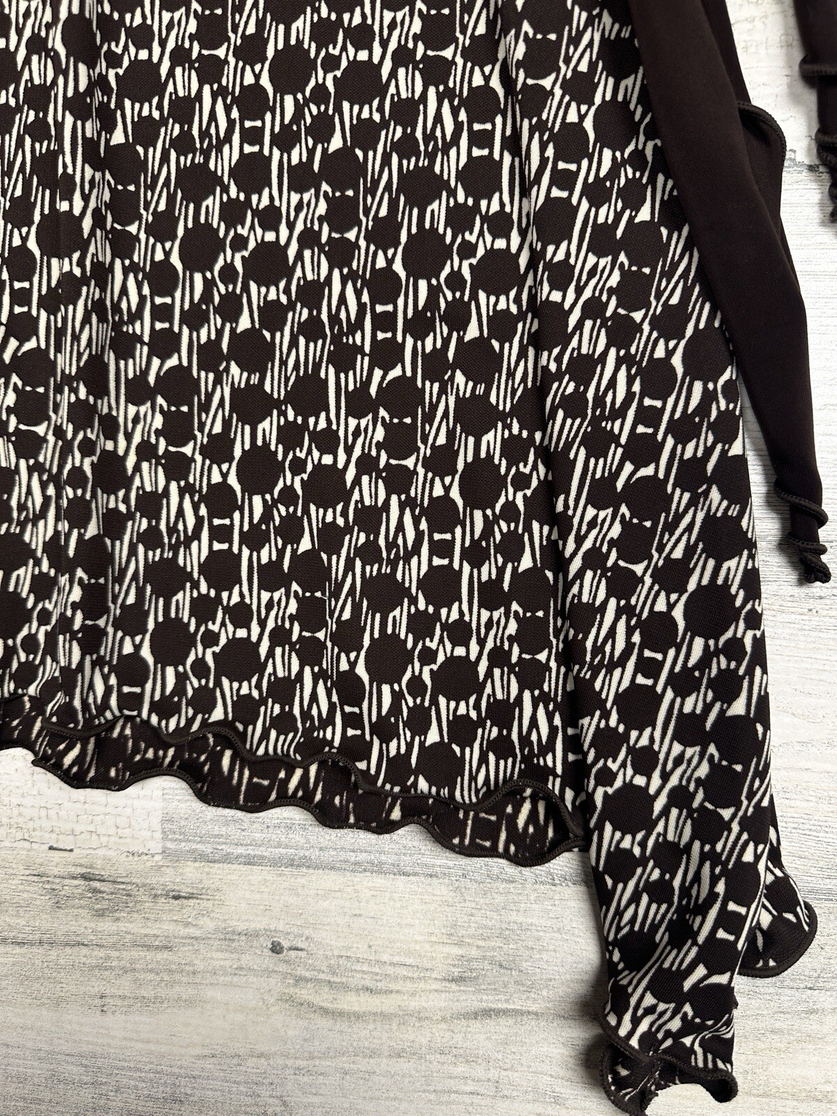 Vintage 90s Max Studio Womens Small Drop Waist Brown Pattern Dress Y2K RomCom