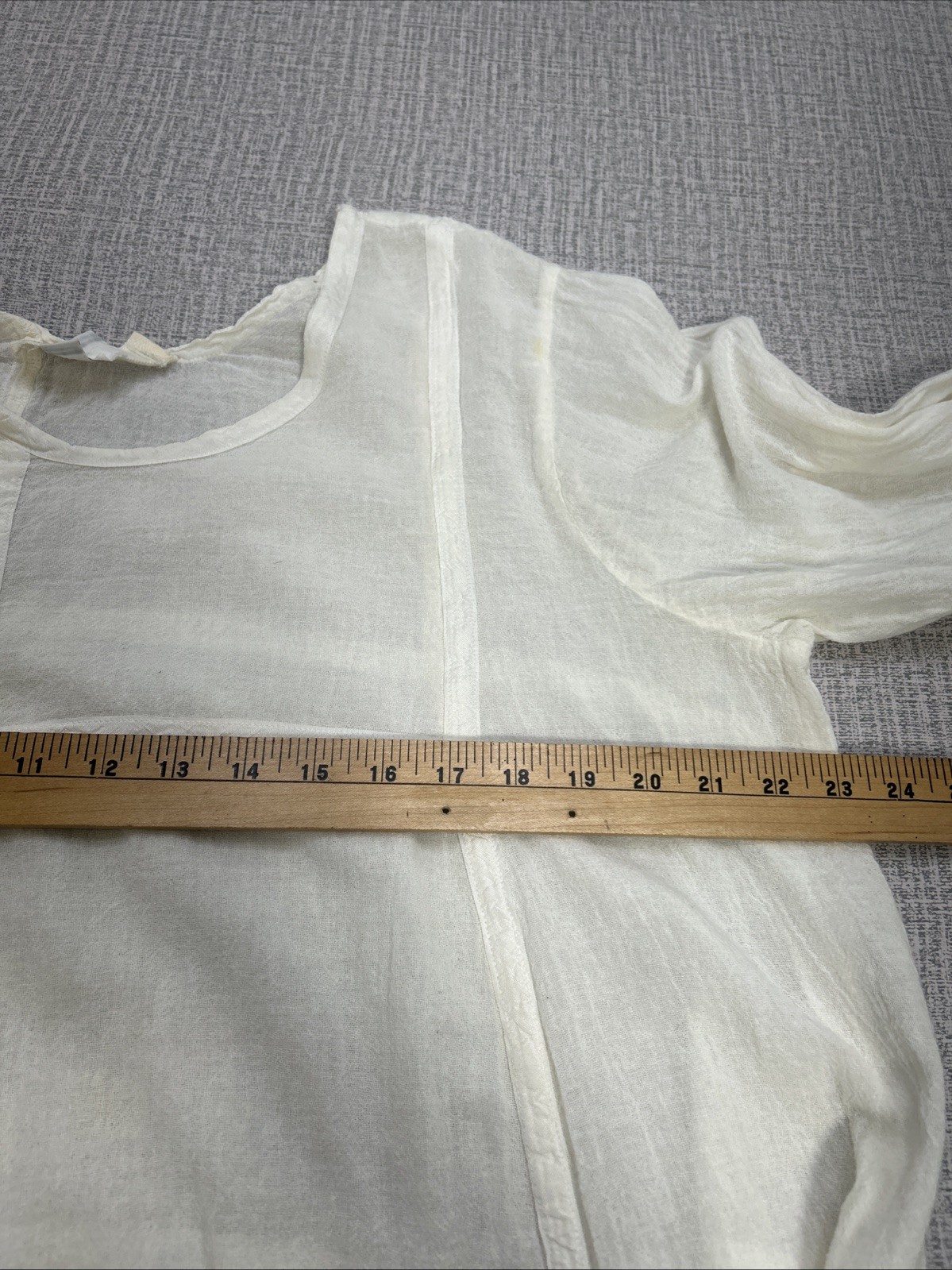 Shack Inc. Loose Cotton Maxi Dress Gauze White Panels Boho Lagenlook Coastal OS