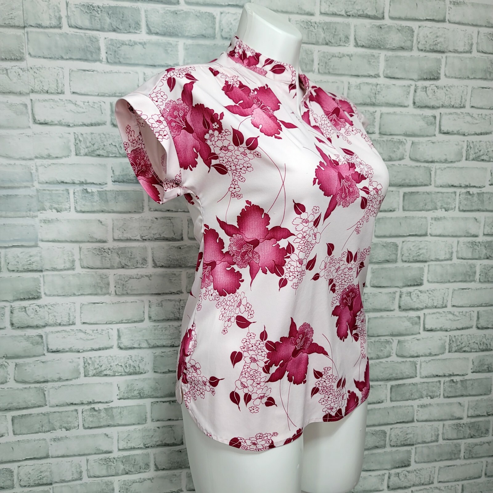 Vintage 70s Graff Californiawear Short Sleeve Floral Spring Summer Blouse Top