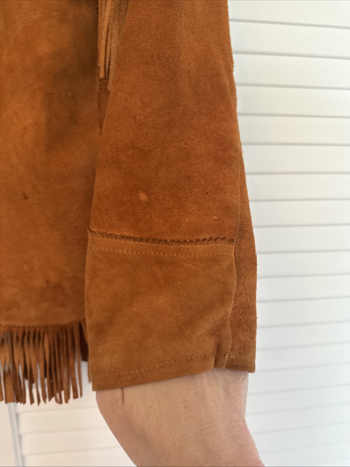Vintage 1960s Sylvia Mexico Suede Fringe Jacket Boho Western See Description