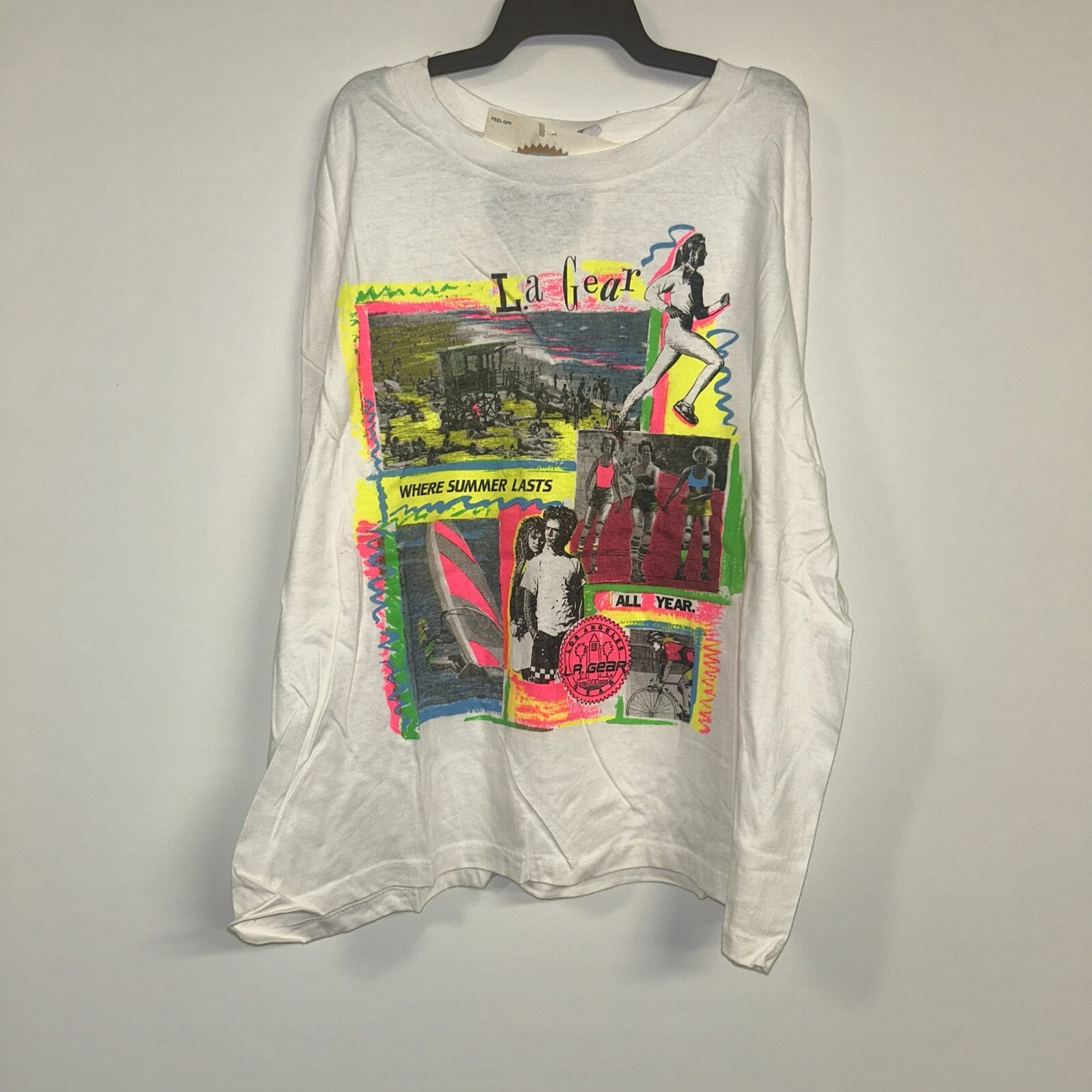 Vintage 80’s/90’s LA Gear Cropped T-Shirt, Deadstock NWT, Size Large