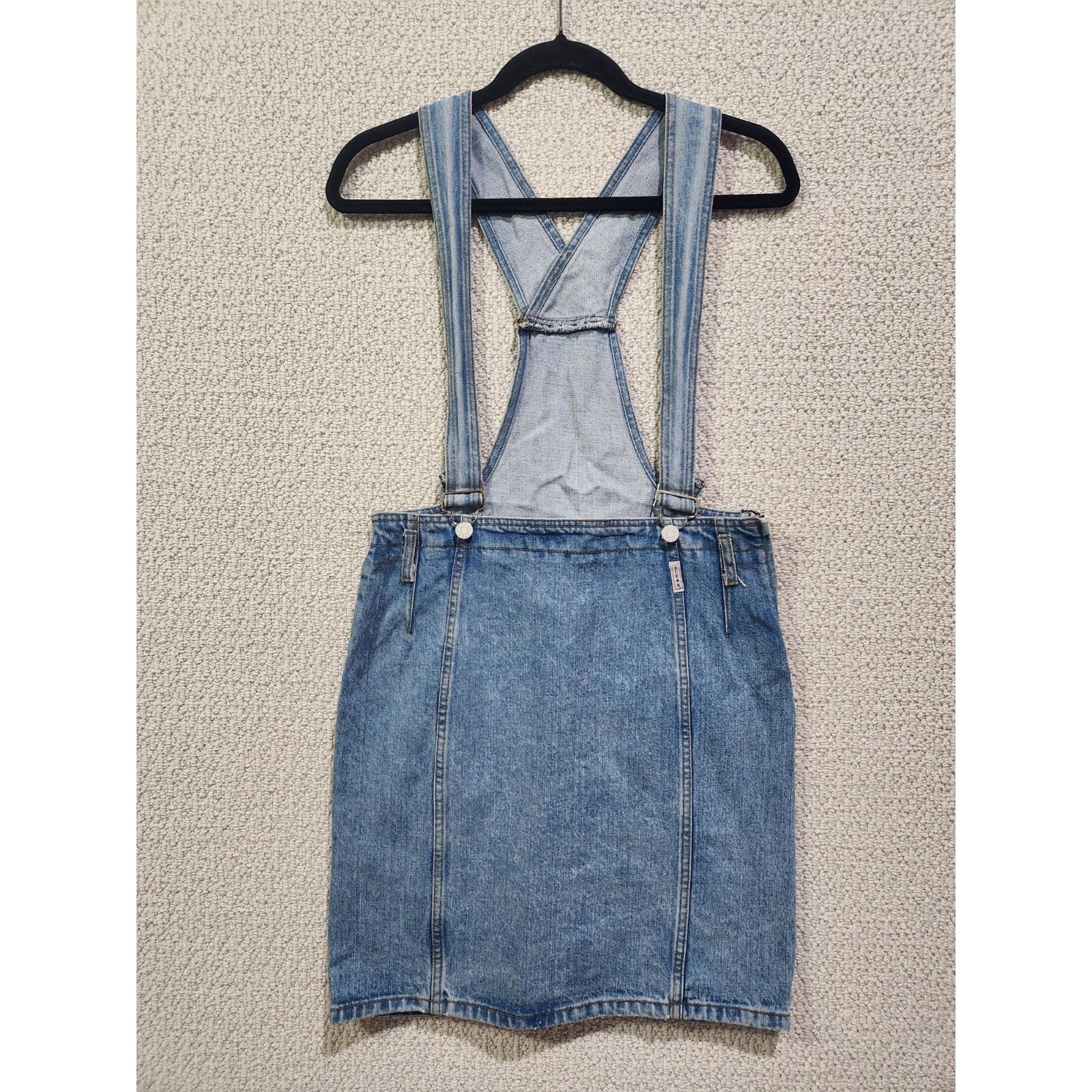Y2K 90s Guess Denim Overall Pencil Skirt Womens LARGE Georges Marciano USA Made