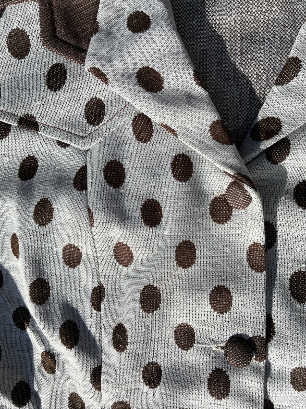 Vintage 70s Pantsuit Unworn Size L Pants Jacket Brown Spots