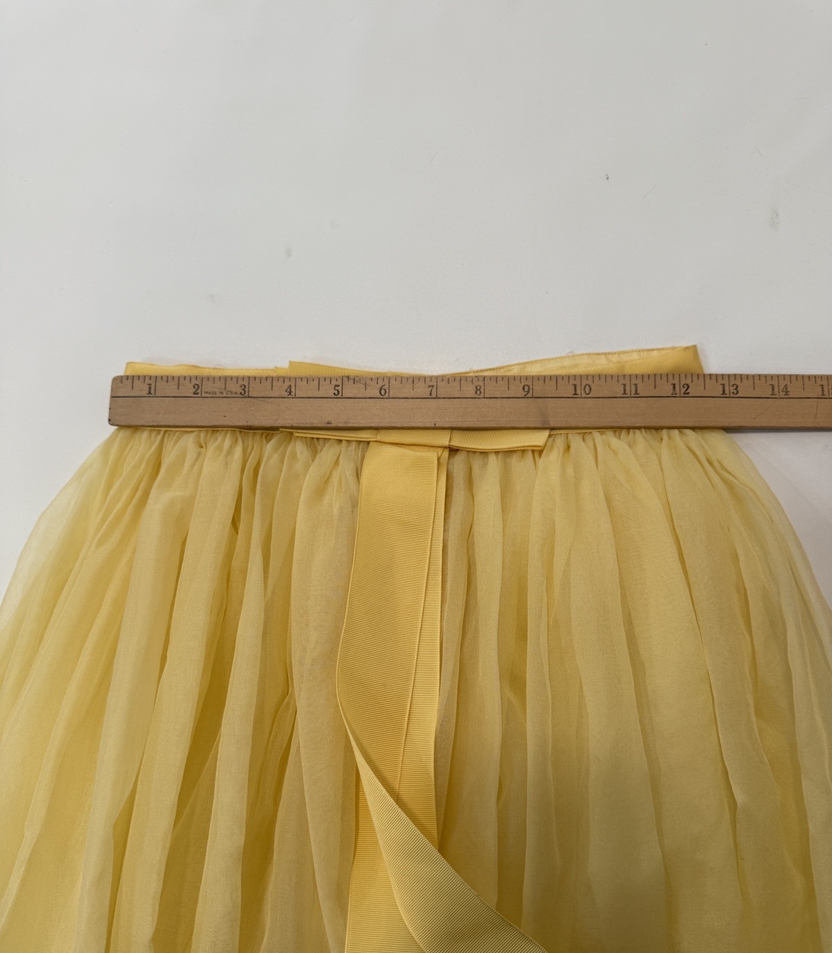 VTG 1950’s Tulle Apron Skirt Overskirt Tabard Skirt Yellow Waist 25” Holiday