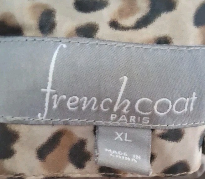 Vintage French Coat Paris Leopard Print Belted Trench XL Parisian Quiet Luxury