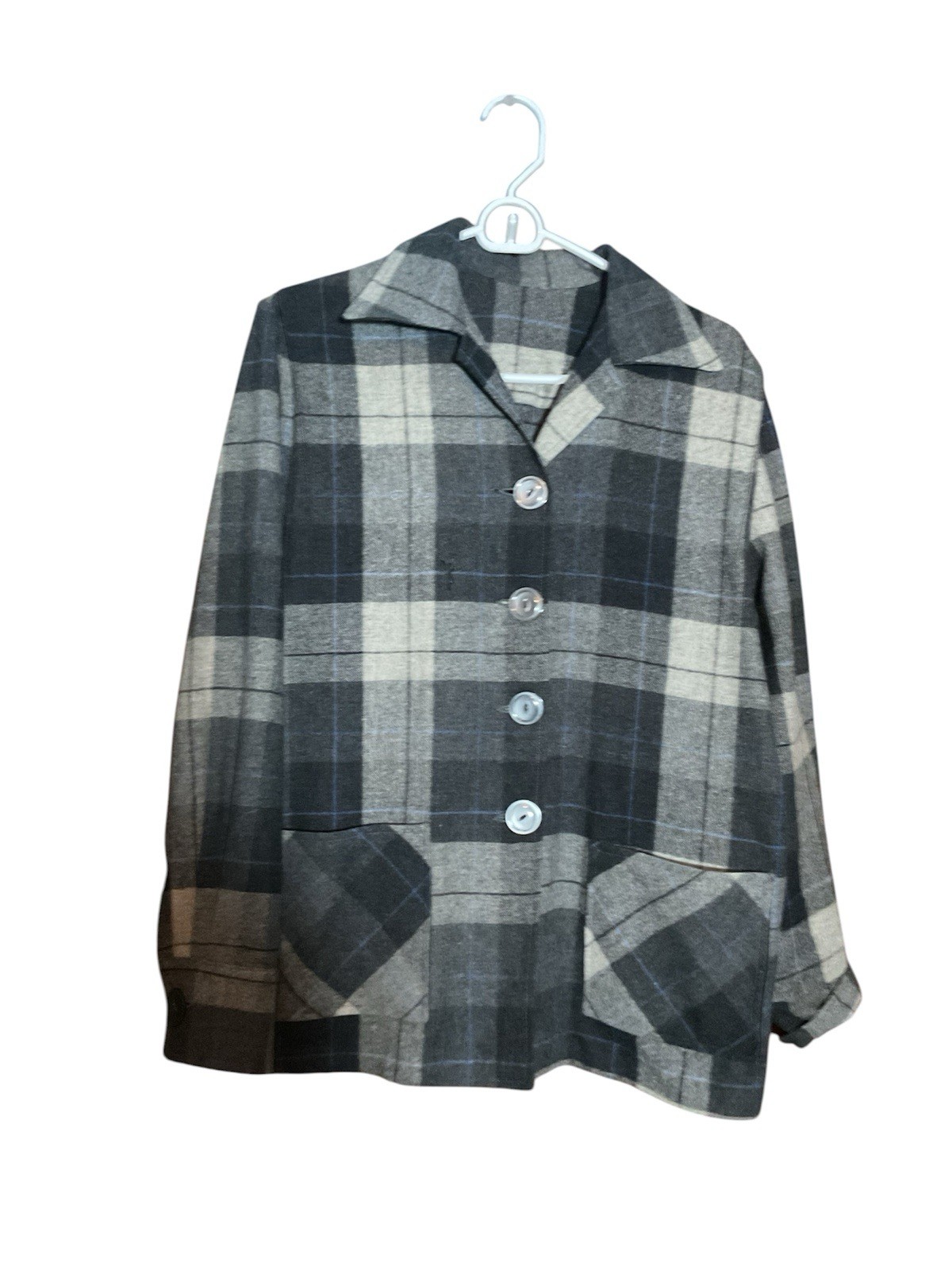 Vintage Gray Plaid Wool 49er Jacket