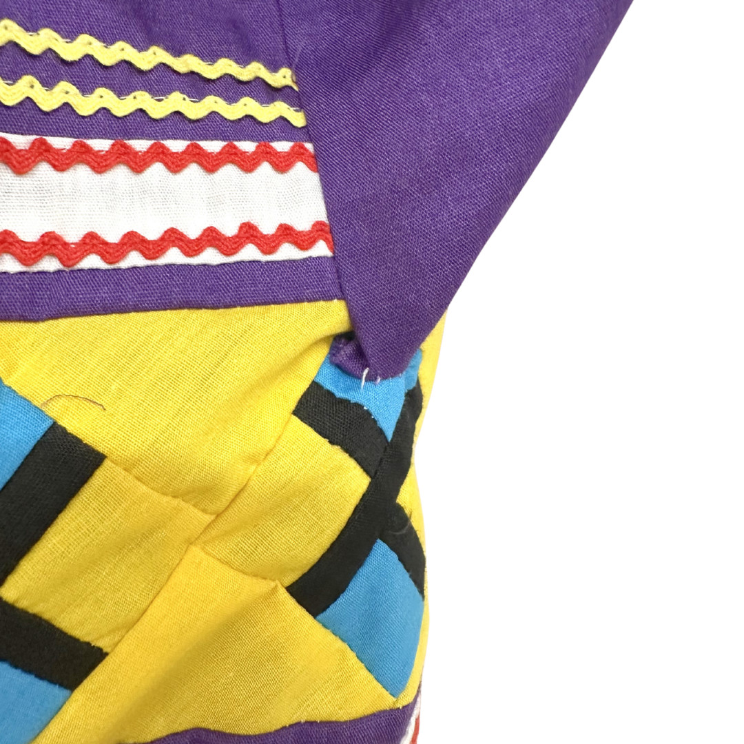 Vintage 1970s Seminole Purple Patchwork Handmade Open Jacket
