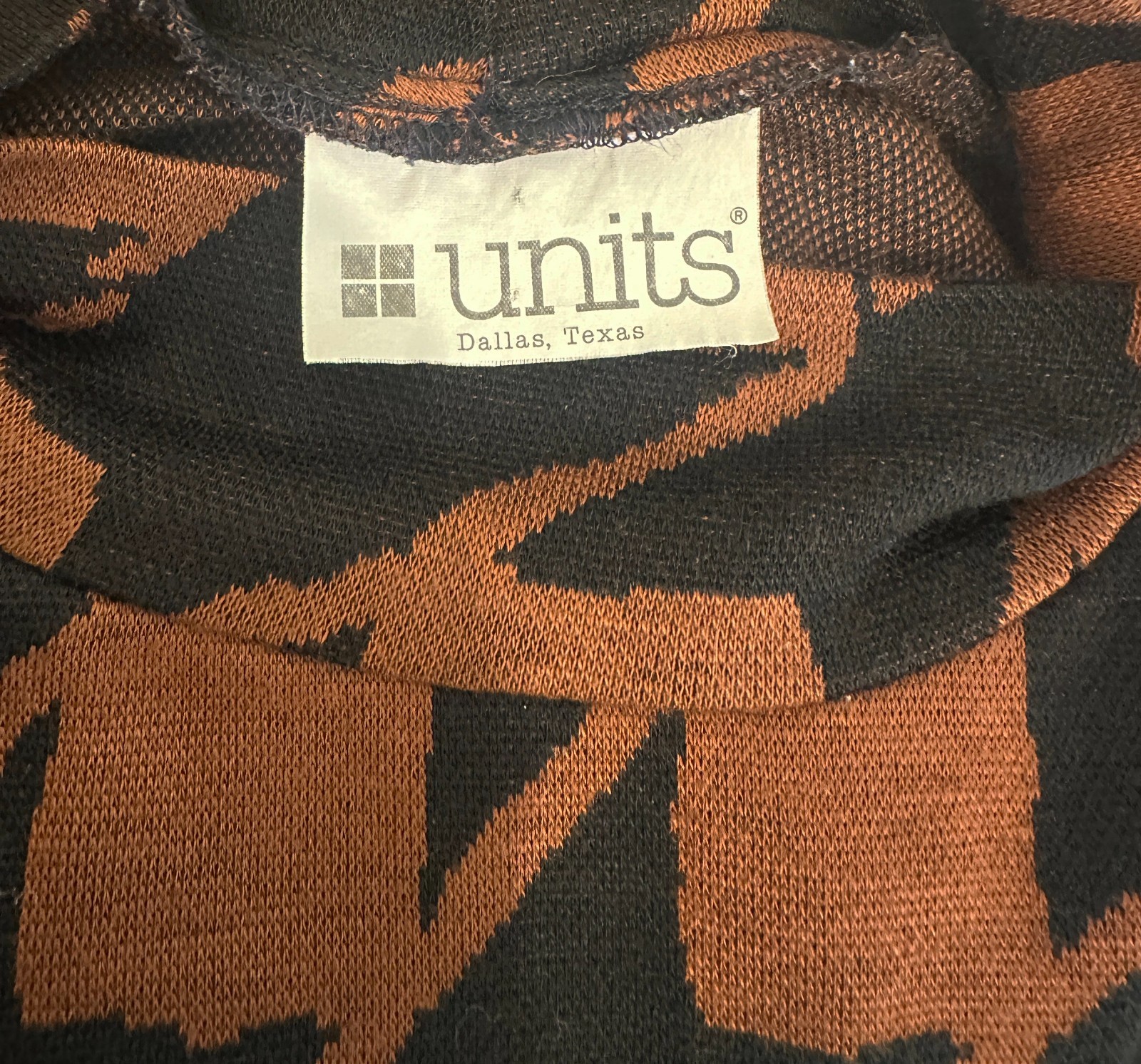 Vintage UNITS 80s Oversized Knit Houndstooth Batwing New Wave Sweater Dress Punk