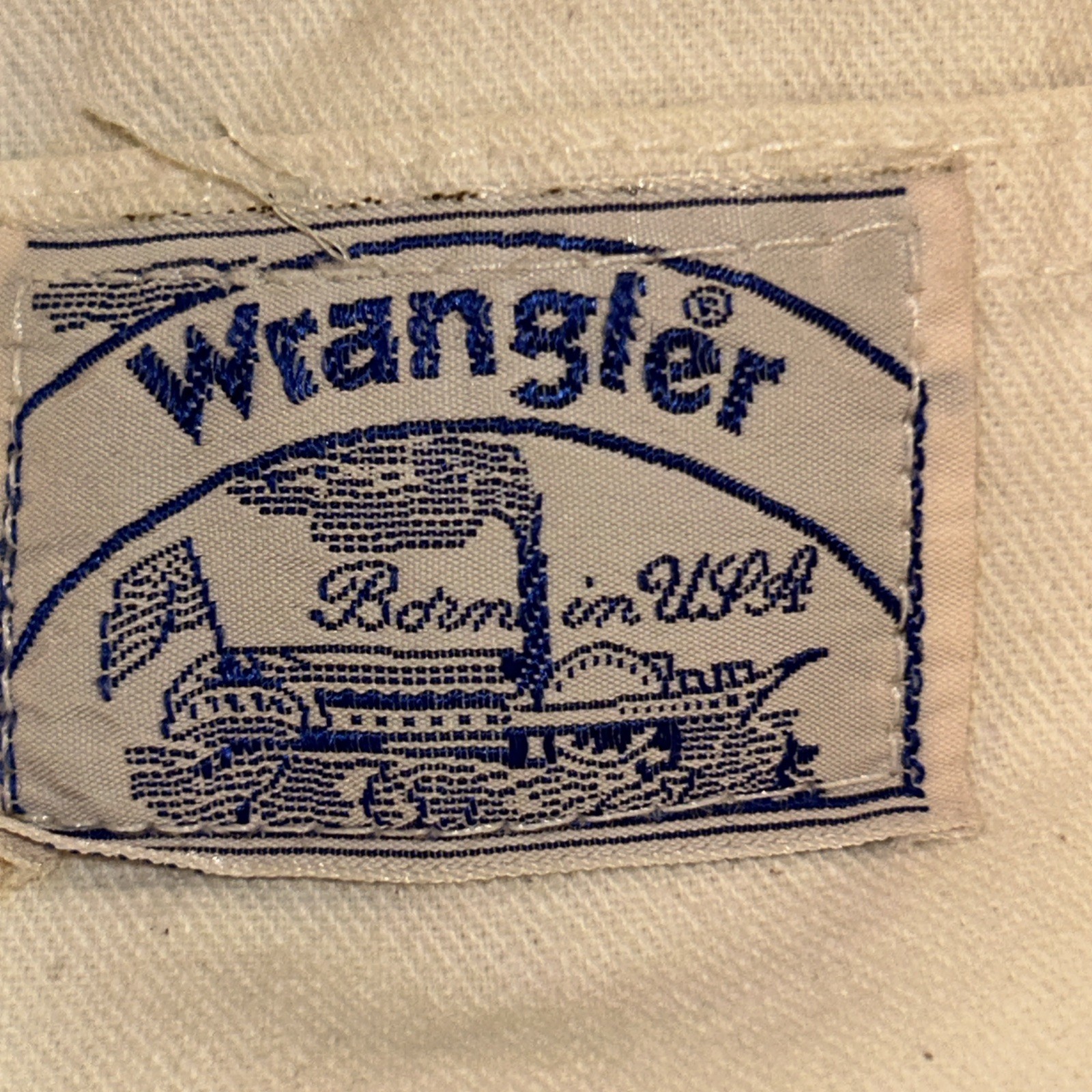 Vintage Womans True 70s Wrangler Denim Khaki Beige Jean Pants S11 Fits 26 Waist