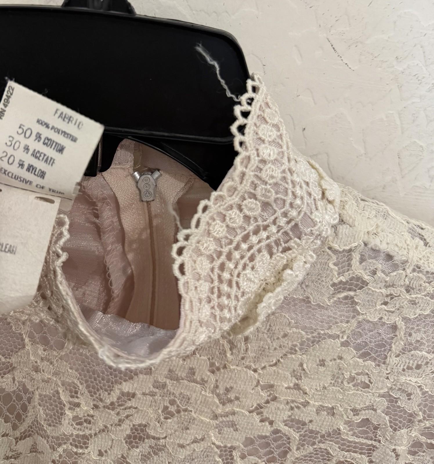 Vintage 80’s Scott McClintock Gunne Sax Pink Edwardian Damask LS Dress Lace 10