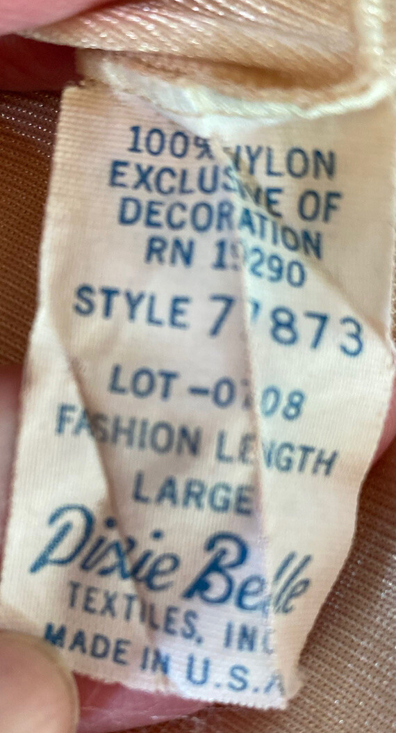 Dixie Belle 27″ Nylon Half Slips, Made In USA Beige 2 Slits Large