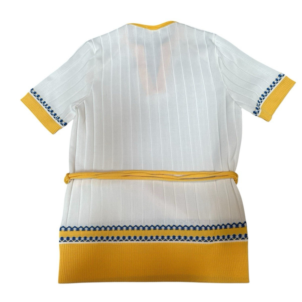 Vintage 1970s Shirt Ribbed Knit Tunic with Belt Women’s Small Canada Made Yellow