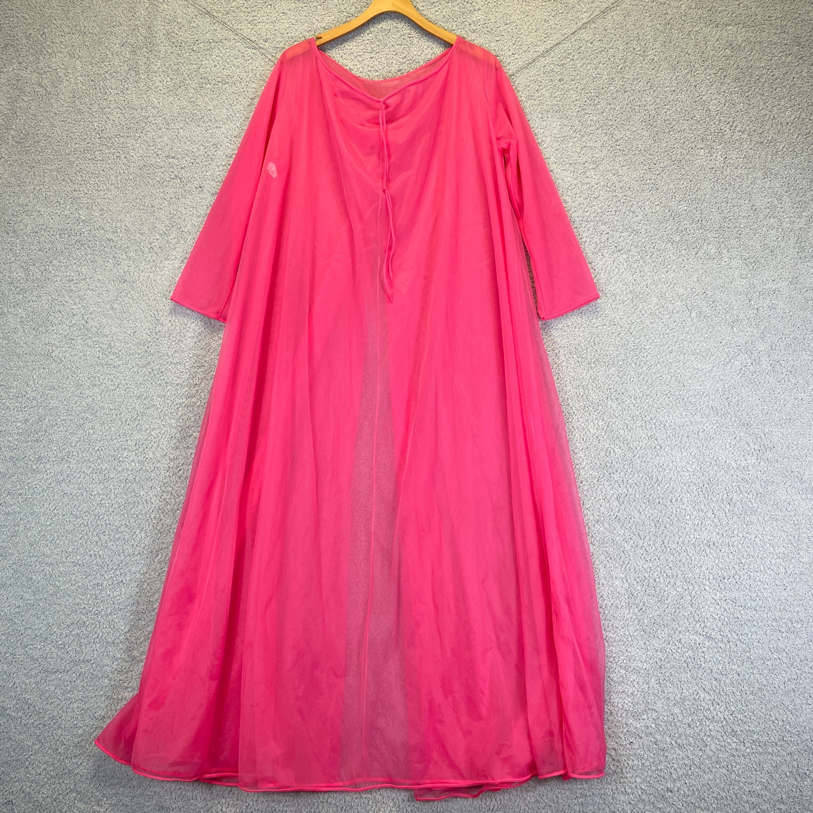 Vintage 60s 70s Hollywood Vassarette Glamour Peignoir Robe Sheer Loungewear 34