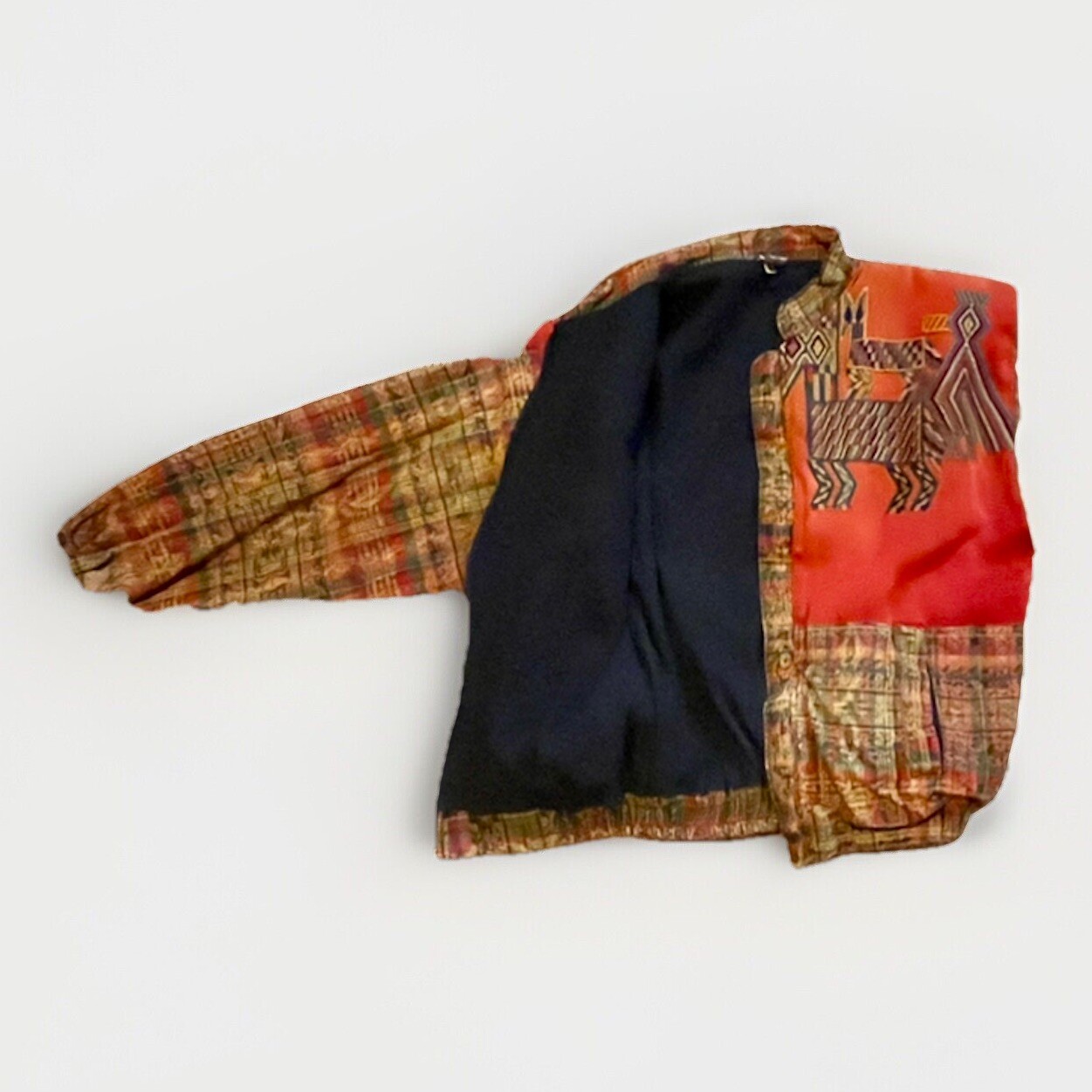 Latin’s Hand Vintage Woven Guatemaia Style Jacket Beautiful W/ Animals Adult M