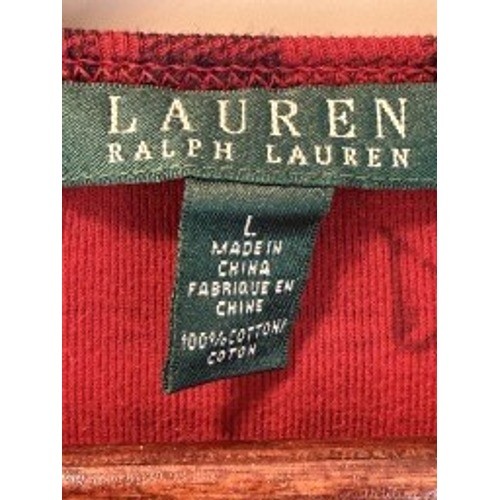 Vintage Lauren Ralph Lauren 100% Cotton Red Black Plaid Long Sleeve Shirt Large
