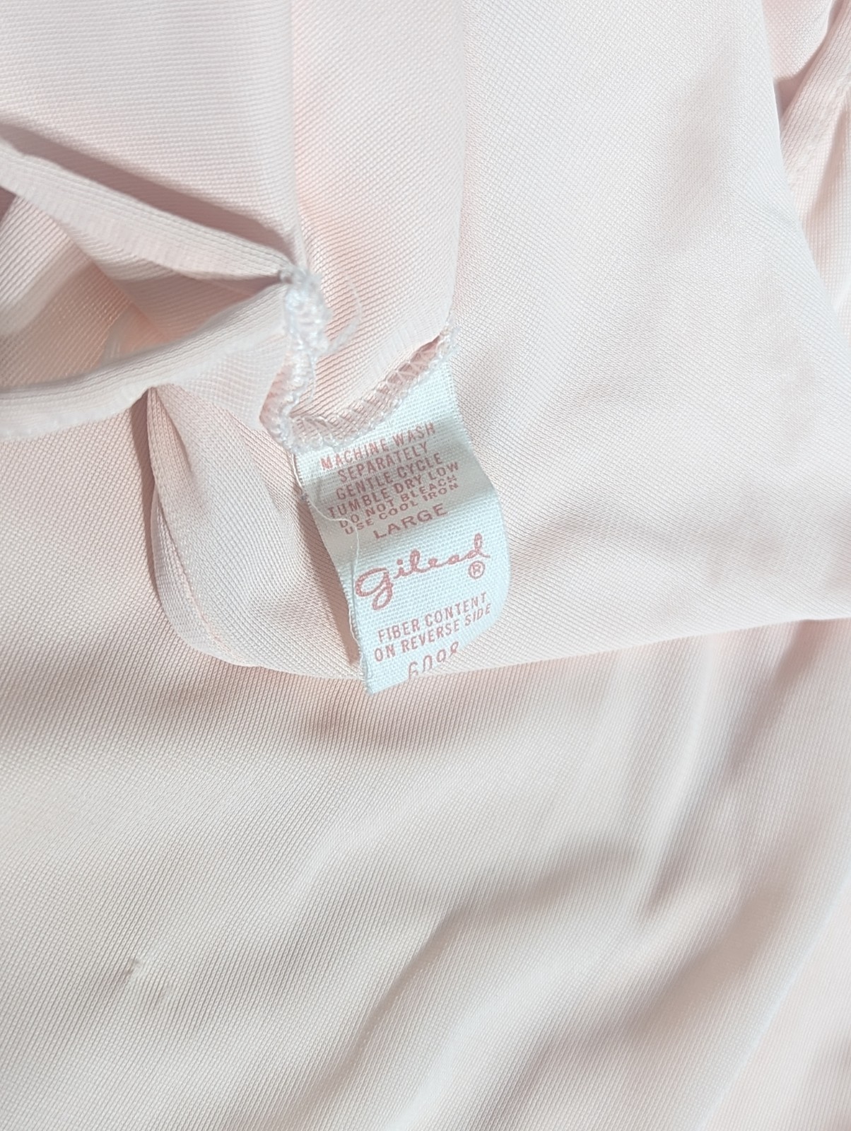 Vintage Gilead Blush Pink Nylon Nightgown Maxi Empire Waist Romantic Large
